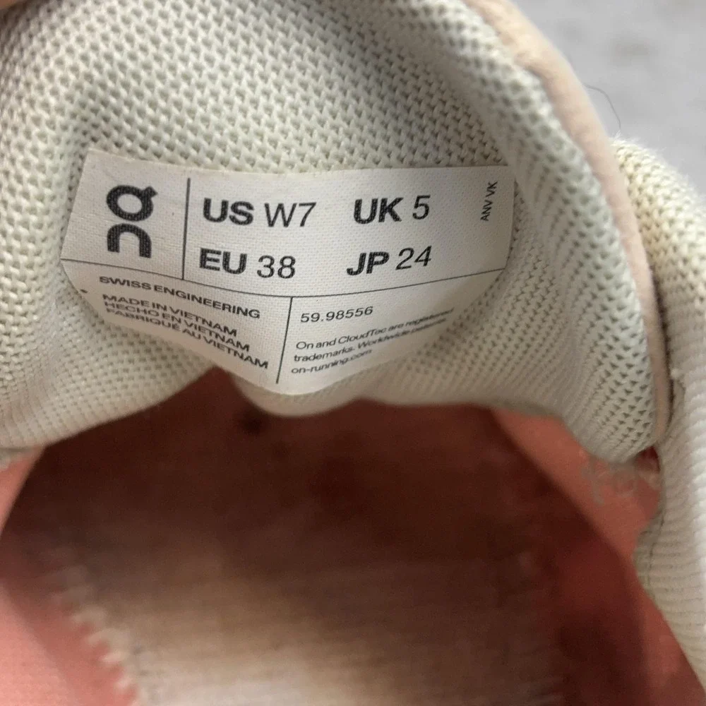 On Cloud Shoes Womens Size 7 Pink CloudTec Mesh Running Sneakers 59.98556